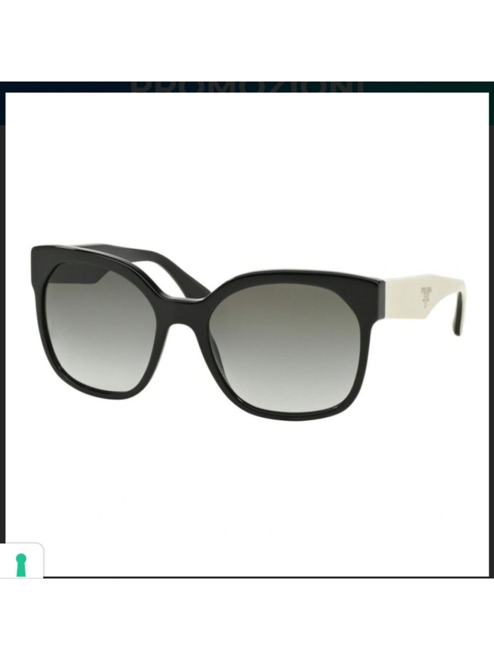 Prada Women's Black And White Cat Eye Sunglasses SPR10R